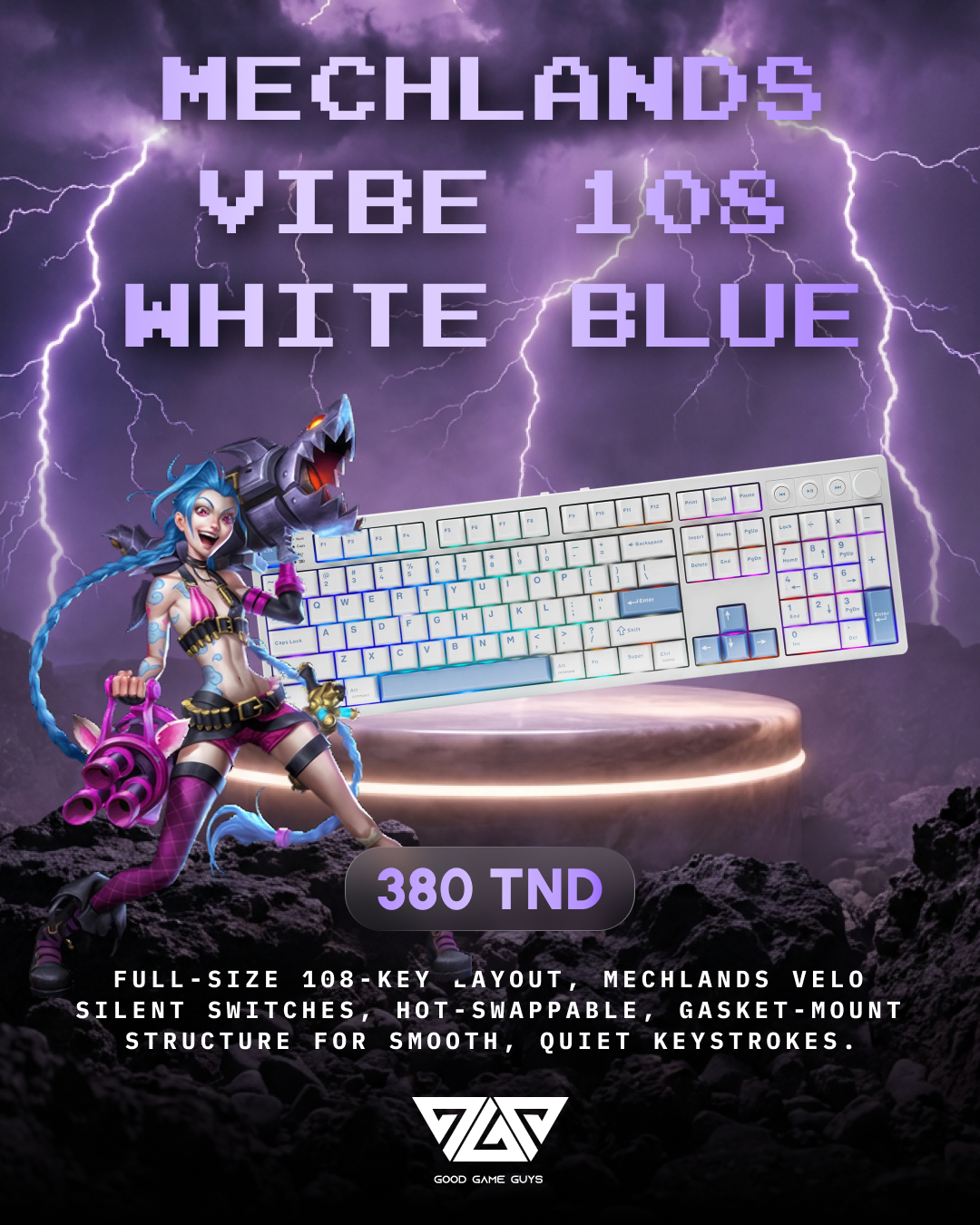 MECHLANDS VIBE 108 WHITE BLUE